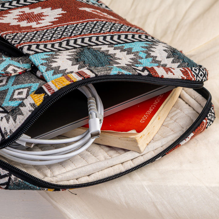 Handcrafted Geometric Jacquard Sahiba Laptop Sleeve