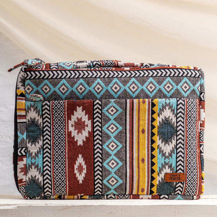 Handcrafted Geometric Jacquard Sahiba Laptop Sleeve