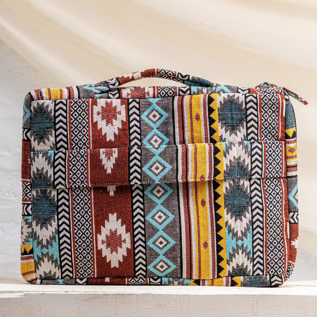 Handcrafted Geometric Jacquard Sahiba Laptop Sleeve