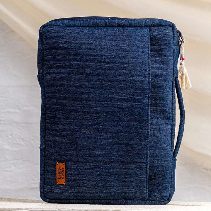 Handcrafted Dark Denim Sahiba Laptop Sleeve