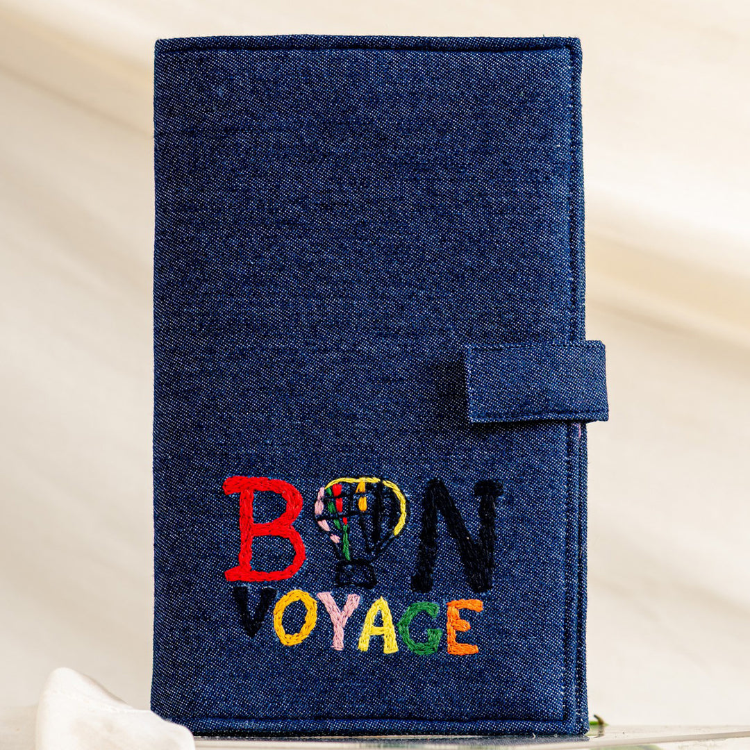 Bon Voyage Denim Passport Holder