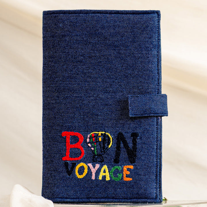 Bon Voyage Denim Passport Holder