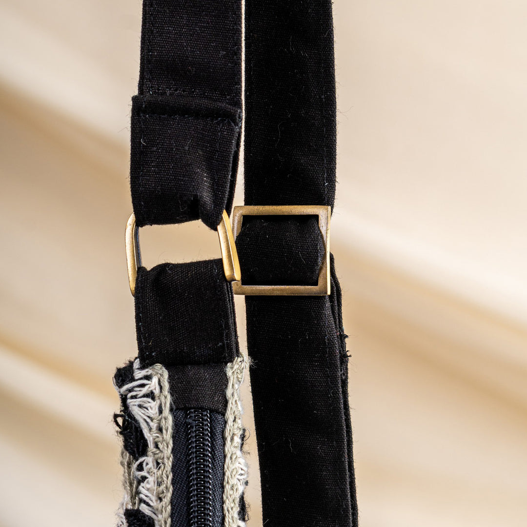 Monochrome Crochet Fanny Bag