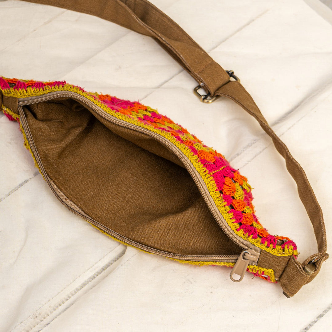 Sunset Theme Crochet Fanny Bag