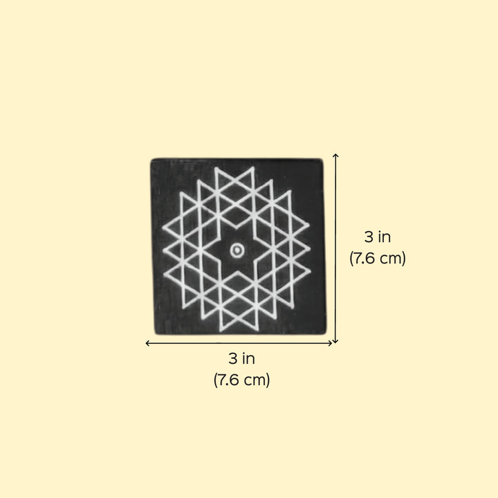 12 Pc | Traditional Kolam Wooden Fridge Magnet