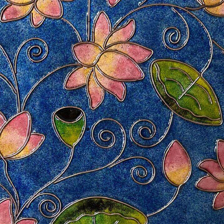 Handcrafted Kamal Talai Pure Copper Enamel 10 Inch Wall Plate