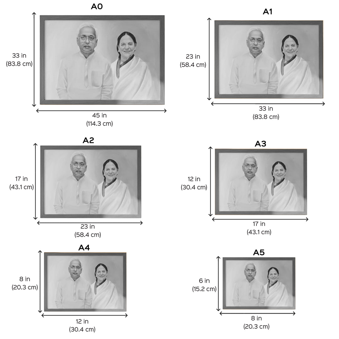 Photo Personalized Hand Painted Portrait With Premium Wooden Frame