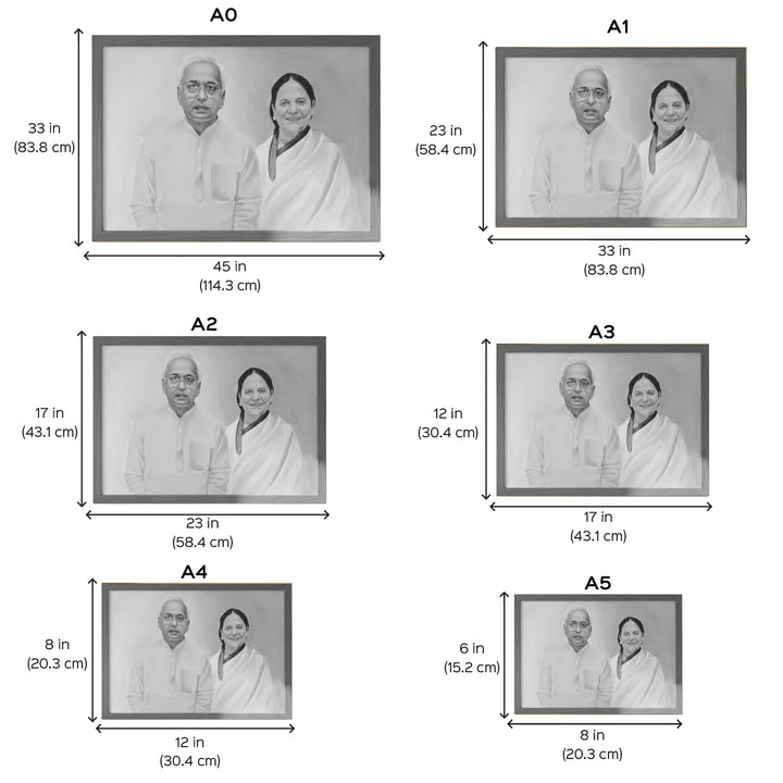 Photo Personalized Hand Painted Portrait With Premium Wooden Frame