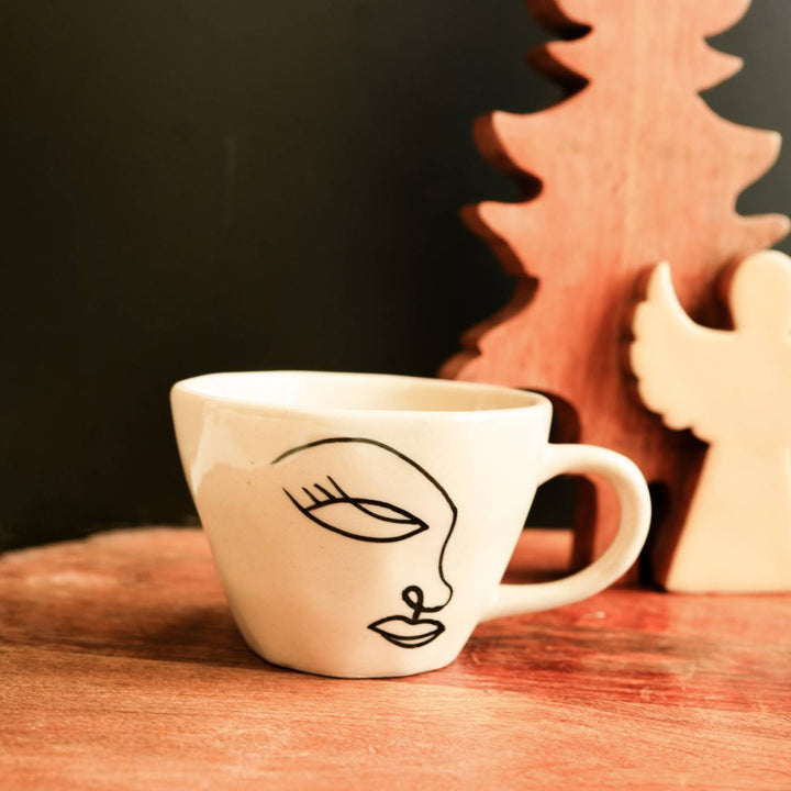 Handmade Abstract Ceramic Breakfast Set | Includes 1 Mug, 1 Bowl