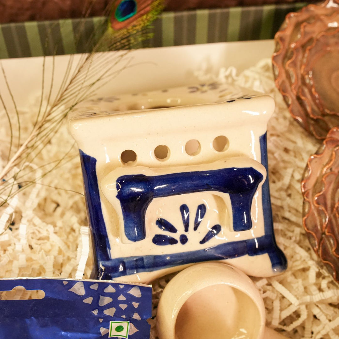 Moments & Moods Diwali Gift Hamper | Includes 1 Aroma Diffuser, 2 Hangings, 1 Chocolate, 2 Tealight Holders, 1 Diwali Card, 1 Gift Box