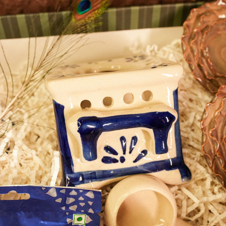 Moments & Moods Diwali Gift Hamper | Includes 1 Aroma Diffuser, 2 Hangings, 1 Chocolate, 2 Tealight Holders, 1 Diwali Card, 1 Gift Box