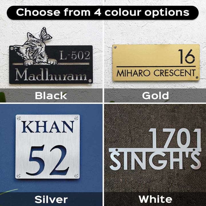 Personalized Ornate Weatherproof Name Plate for Villa
