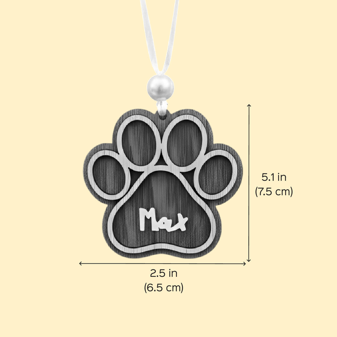 Personalized Paw Theme MDF Wood Ornament For Christmas Tree Decoration