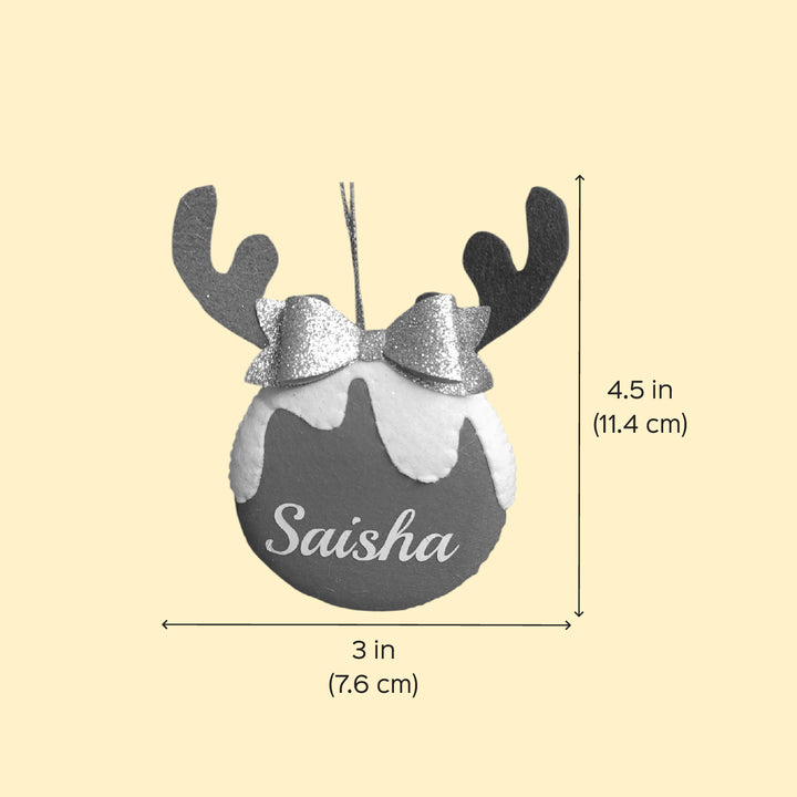 Personalized Reindeer Ornament For Christmas Tree Decoration