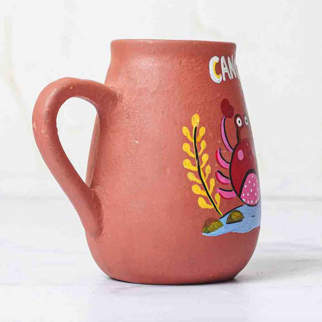 Personalized Hand-painted Cancer Zodiac Sign Terracotta Mug