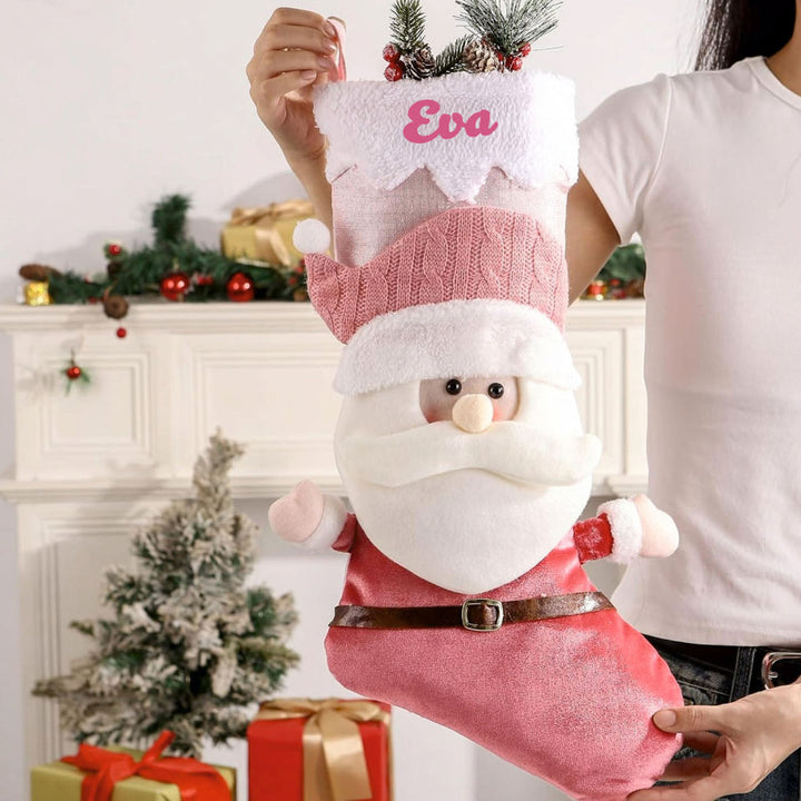 Personalized Handmade Candy Blush Santa Stocking