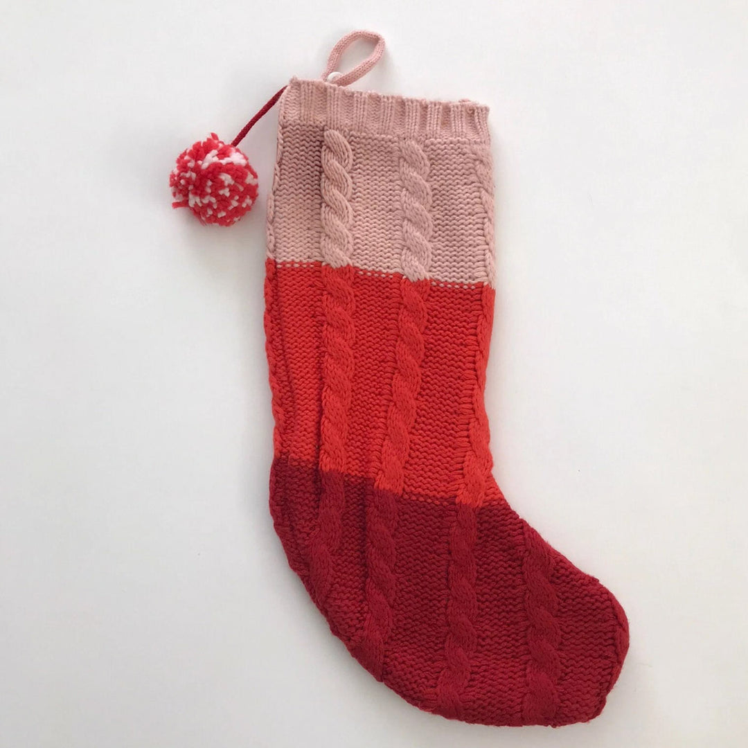 Personalized Handmade Candy Stripe Knit Stocking