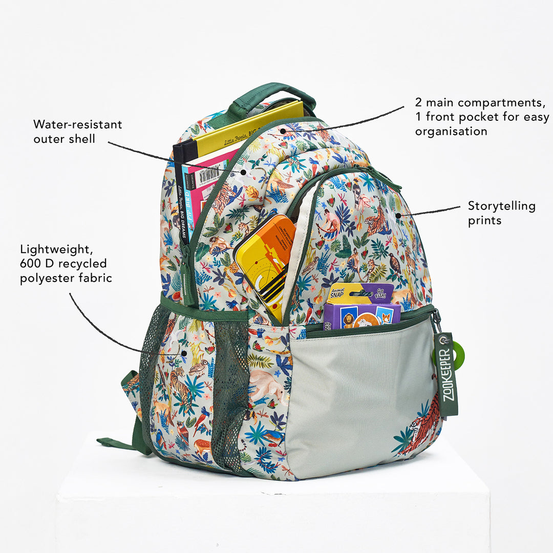 A Canopy In Kanha Theme Water-Resistant Kids Everyday Backpack