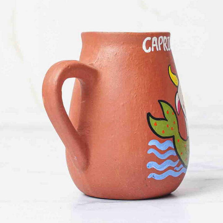 Personalized Hand-painted Capricorn Zodiac Sign Terracotta Mug
