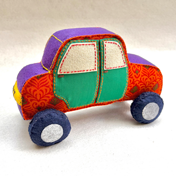 Handmade Rust Orange Car Toy