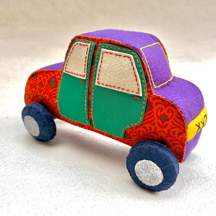 Handmade Rust Orange Car Toy
