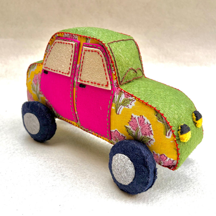 Handmade Yellow & Pink Car Toy
