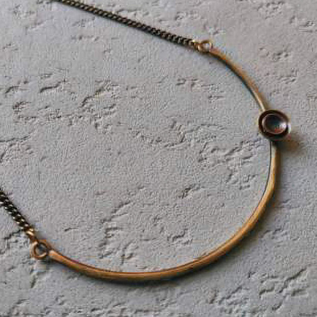 Handmade Domes Embellishment Celestial Brass Necklace