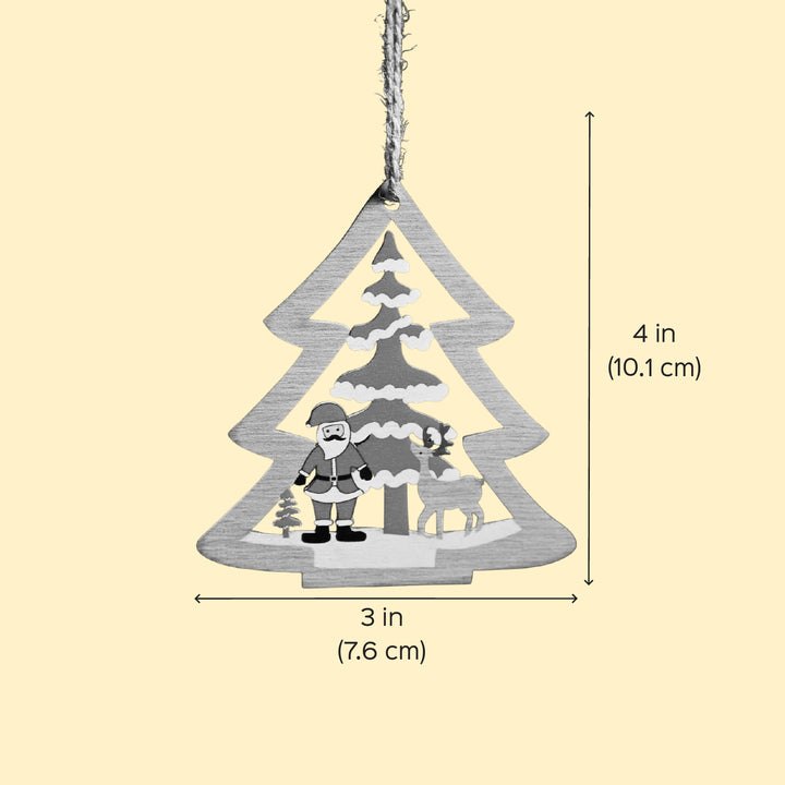 Laser Cut Santa, Reindeer & Xmas Tree Wooden Ornament For Christmas Decoration