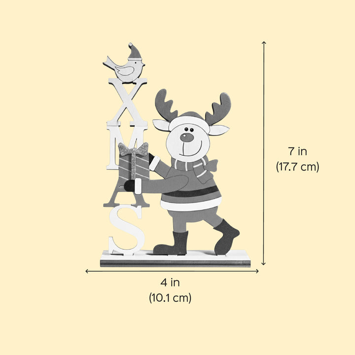 Laser Cut Santa Reindeer Wooden Table Decor