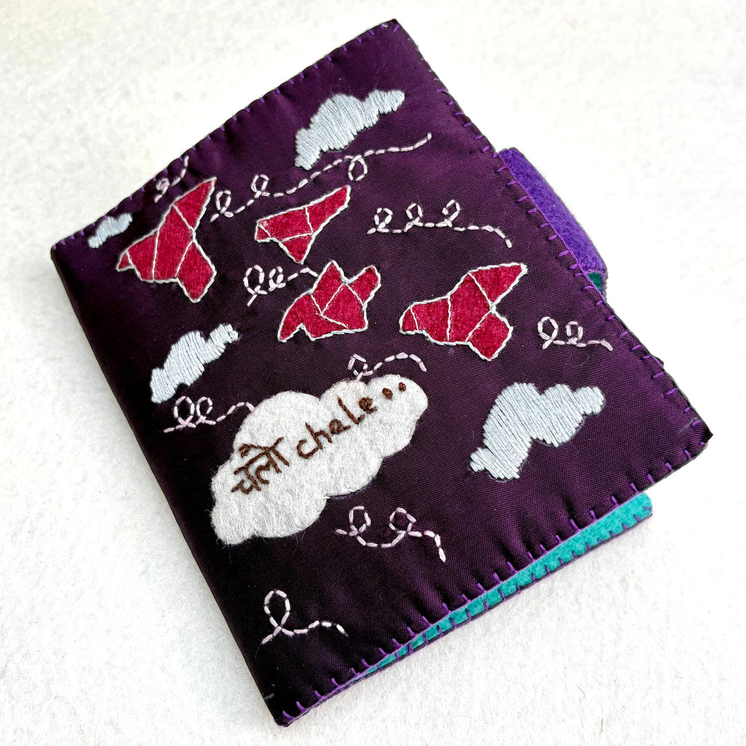 Handmade Chalo Chale Passport Holder | Purple