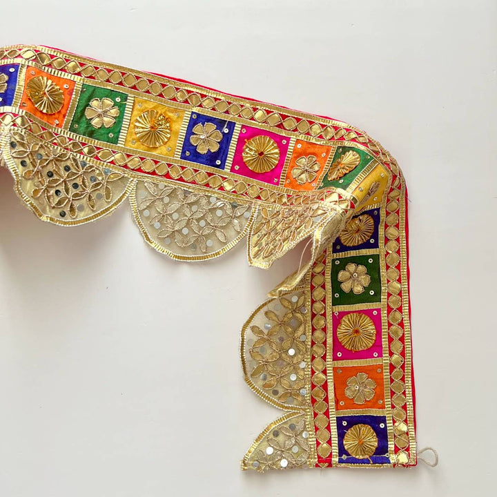 Handmade Gota Patti Colorful Semi Circle Geometry Toran