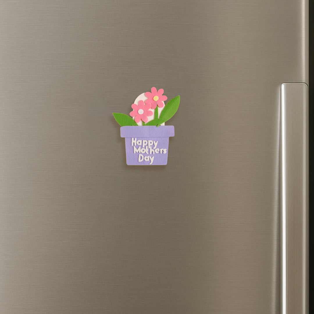 Handmade "Happy Mother's Day" Planter Theme Felt Fridge Magnet