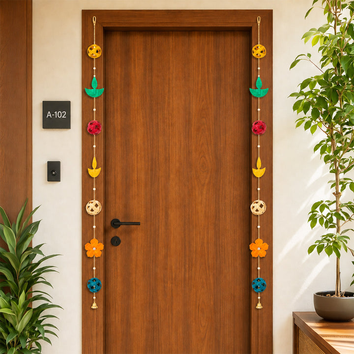 Set of 2 | "Utsav" Handcrafted Bamboo Wall Hanging For Festive Decor
