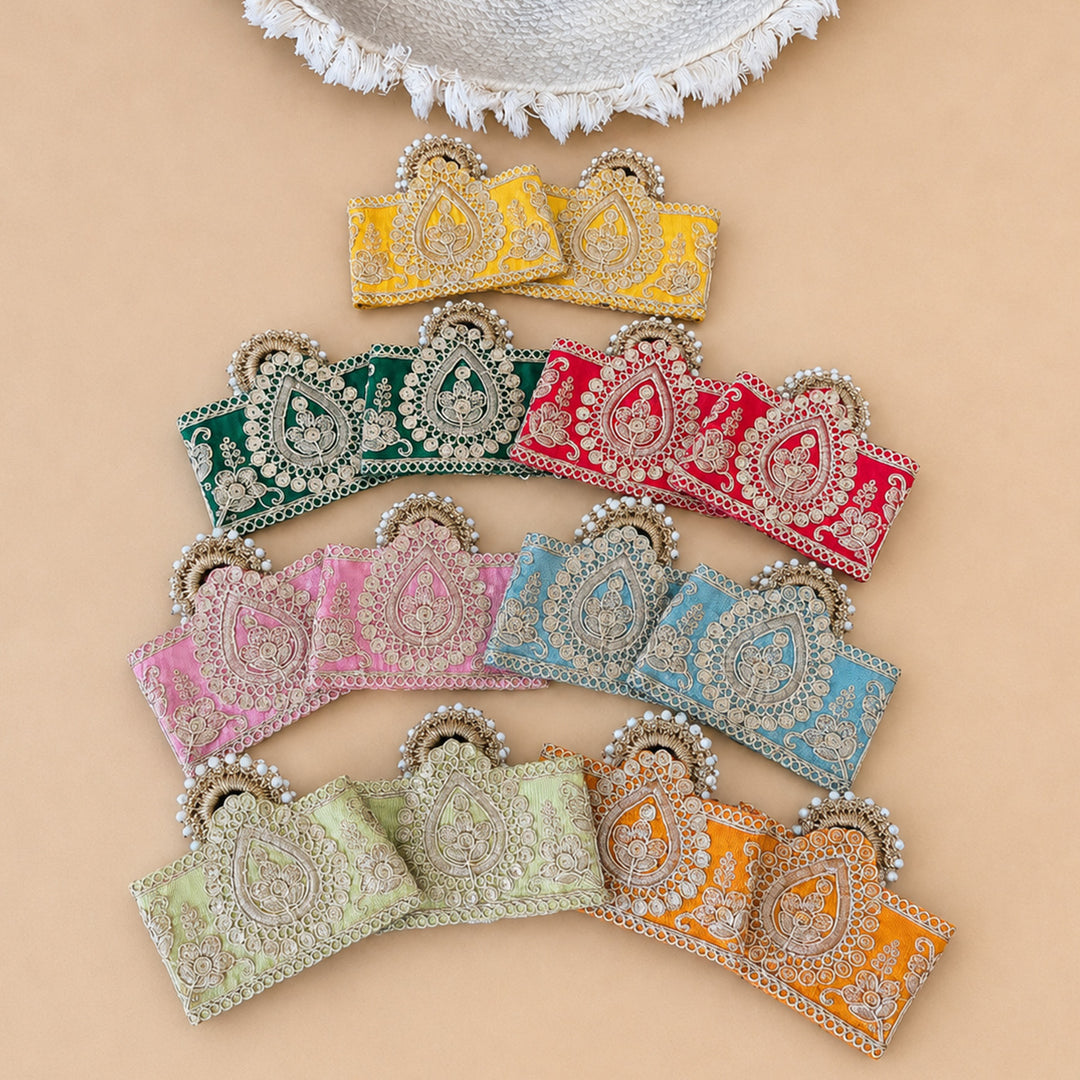 10 Pc | Embellished Colourful Fabric Coin Pouch For Festive Gifting