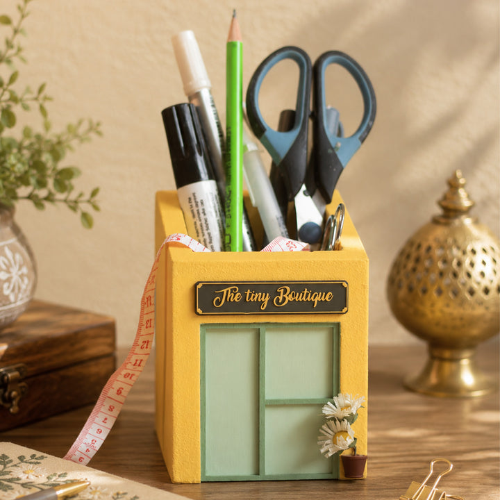 Personalized Handmade Tiny Boutique Themed Pen Stand For Decor