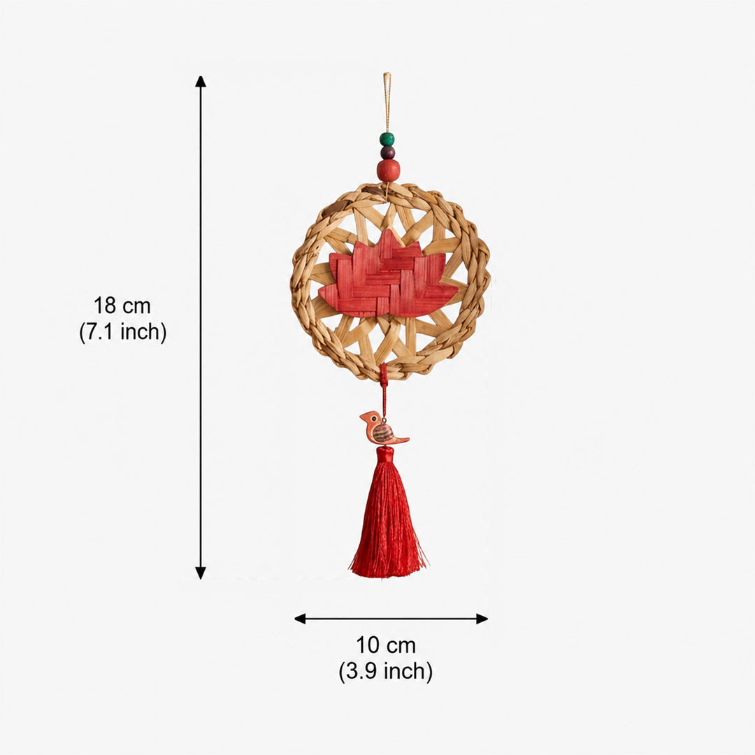 Set of 2 | "Chakra" Lotus Handcrafted Banana Leaf Wall Hanging For Festive Decor