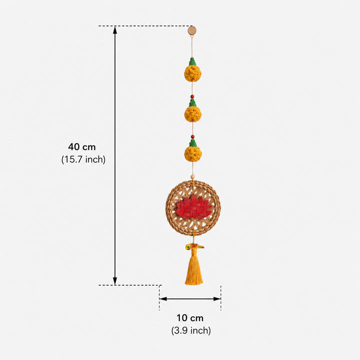 Set of 2 | "Marigold" Lotus Handcrafted Banana Leaf Wall Hanging For Festive Decor