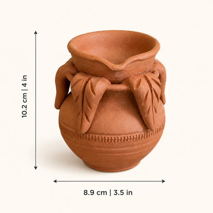 Set Of 4 | Handmade Kalash Terracotta Diya For Festive Decor