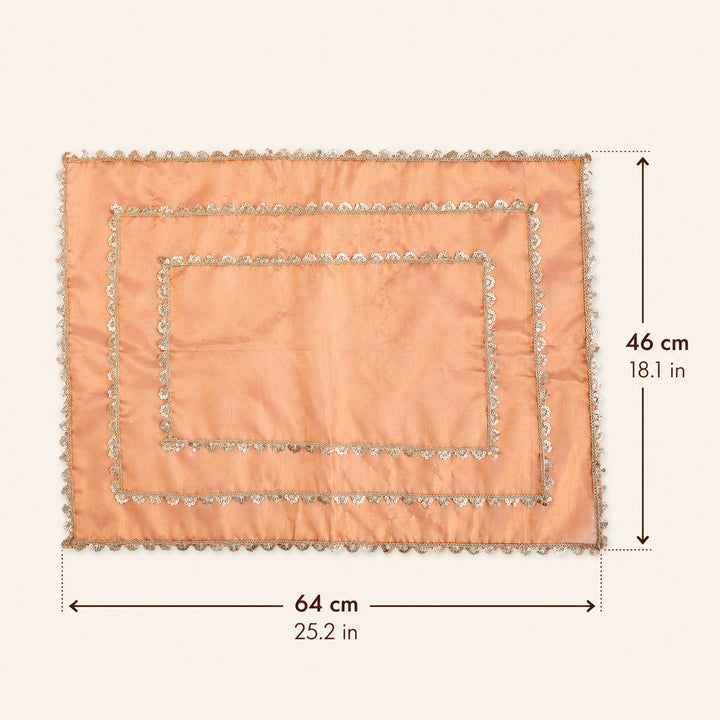 Handmade Tissue Fabric Tray Cover With Scallop Detail For Festive Decor