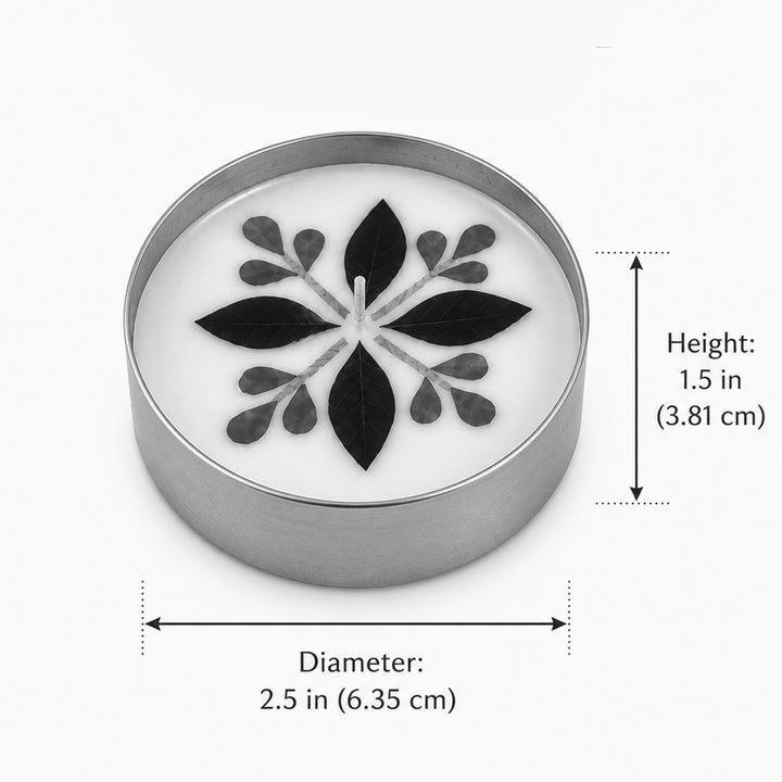 Set of 2 | Handmade Soy Wax & Pressed Flower Diyas/Candles With Elegant Brass Tray For Festive Gifting