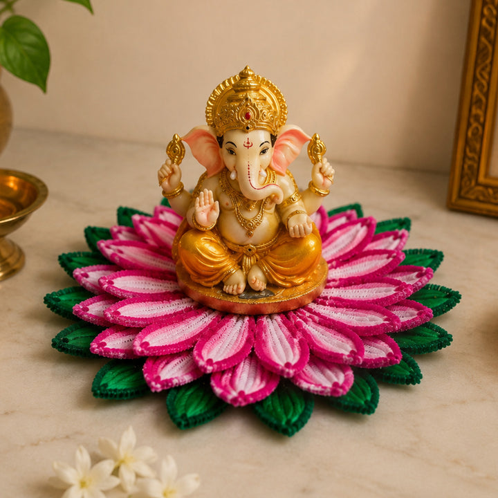 Reusable Handcrafted Pipe Cleaner Pooja Asan With MDF Base For Pooja Room and Festive Decor