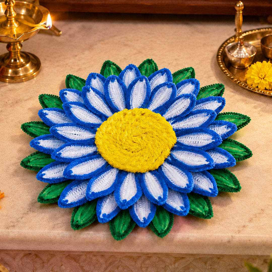Reusable Handcrafted Pipe Cleaner Pooja Asan With MDF Base For Pooja Room and Festive Decor