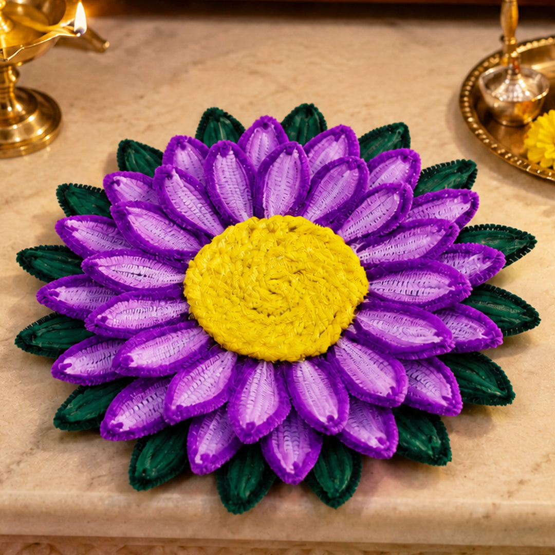 Reusable Handcrafted Pipe Cleaner Pooja Asan With MDF Base For Pooja Room and Festive Decor