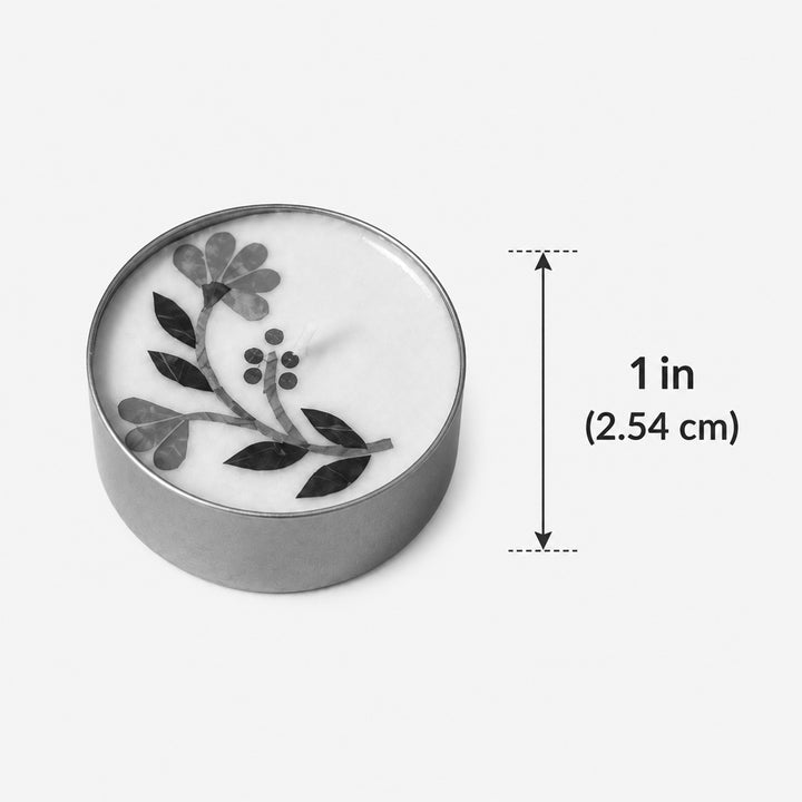 Set of 4 | Handmade Soy Wax & Pressed Flower Diyas/Candles With Elegant Brass Box For Festive Celebrations