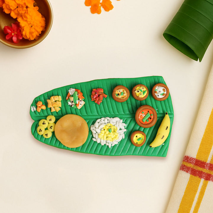 Miniature Onam Sadhya Clay Fridge Magnet