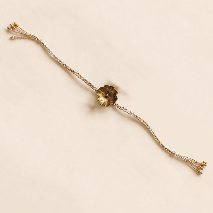 Handcrafted Lotus & Diya Brooch Pin Rakhi With Roli Chawal For Brother