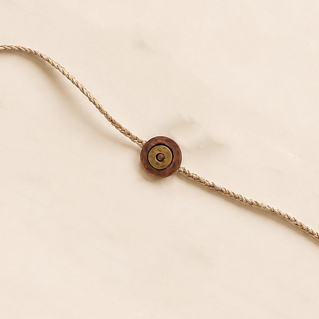 Handcrafted Lotus & Diya Brooch Pin Rakhi With Roli Chawal For Brother