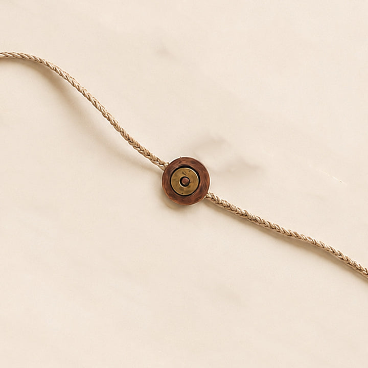 Handcrafted Lotus & Diya Brooch Pin Rakhi With Roli Chawal For Brother