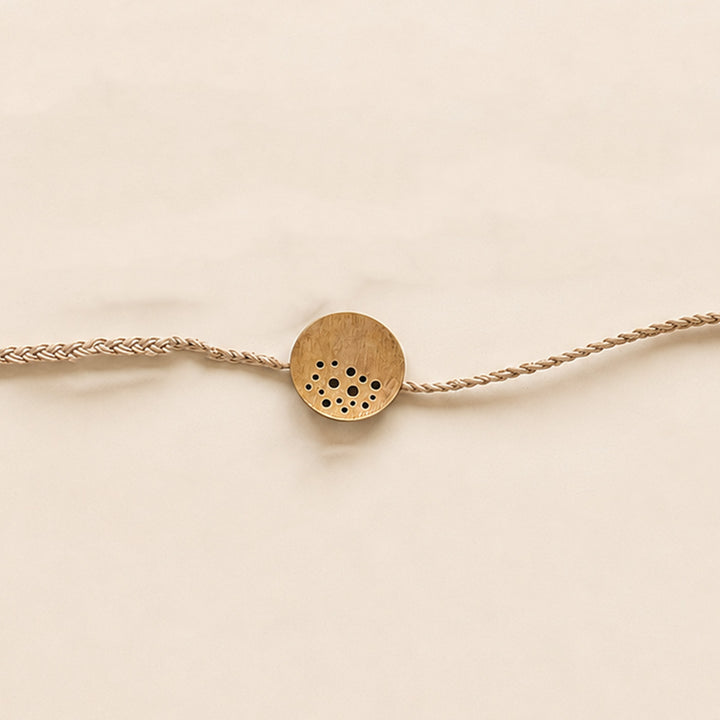 Handcrafted Lotus & Diya Brooch Pin Rakhi With Roli Chawal For Brother