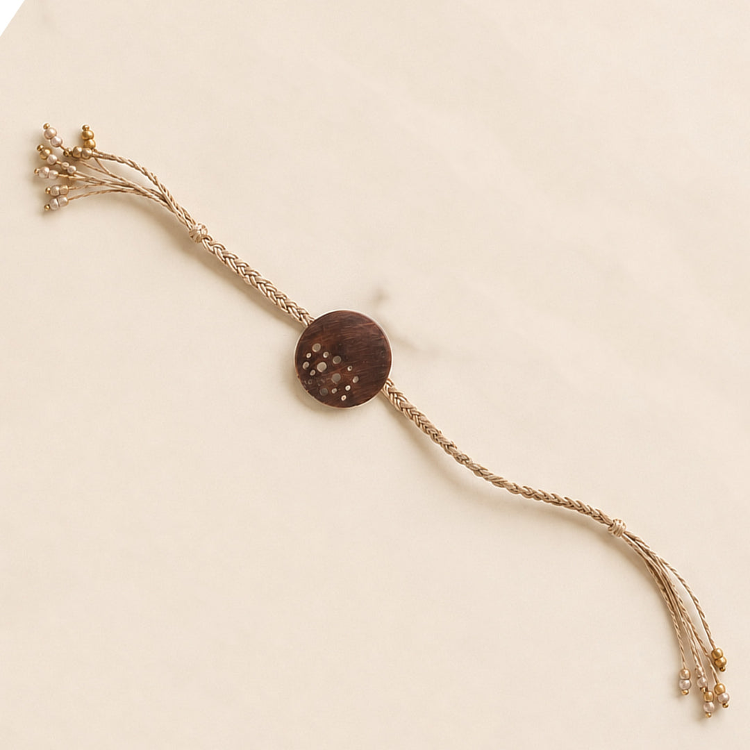Handcrafted Lotus & Diya Brooch Pin Rakhi With Roli Chawal For Brother